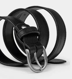 Best CINTURÓN PIEL NEGRO HEBILLA PLATEADA Hombre Cinturones | Cinturones