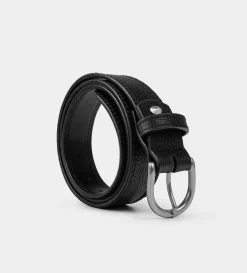 Best CINTURÓN PIEL NEGRO HEBILLA PLATEADA Hombre Cinturones | Cinturones