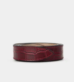 Best CINTURÓN TEXTURA PIEL VINO Mujer Piel Auténtica | Bolsos Y Accesorios