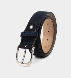 Outlet CINTURON GAMUZA PIEL AZUL Hombre Cinturones | Cinturones