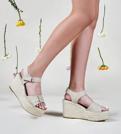 Clearance CUÑA YUTE ORO Mujer Sandalias Y Plataformas