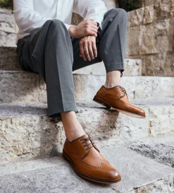 Hot DERBY WINGTIP PIEL MIEL Hombre Vestir