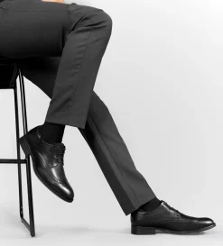 Outlet DERBY WINGTIP PIEL NEGRO Hombre Vestir