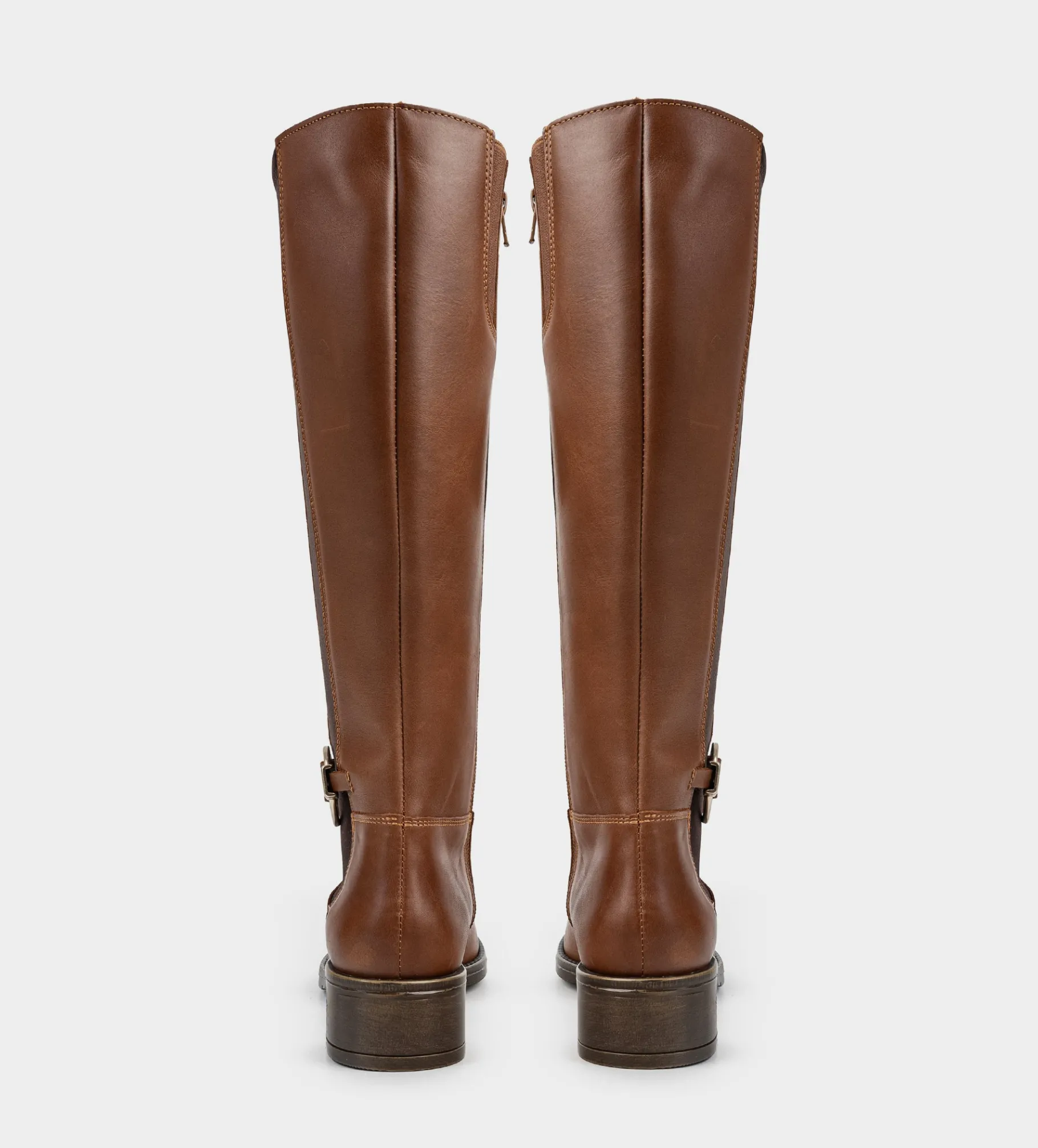 Sale HIGH-BOOTS HEBILLA ECUESTRE PIEL CAFÉ Mujer Botas Y Botines | Piel Auténtica