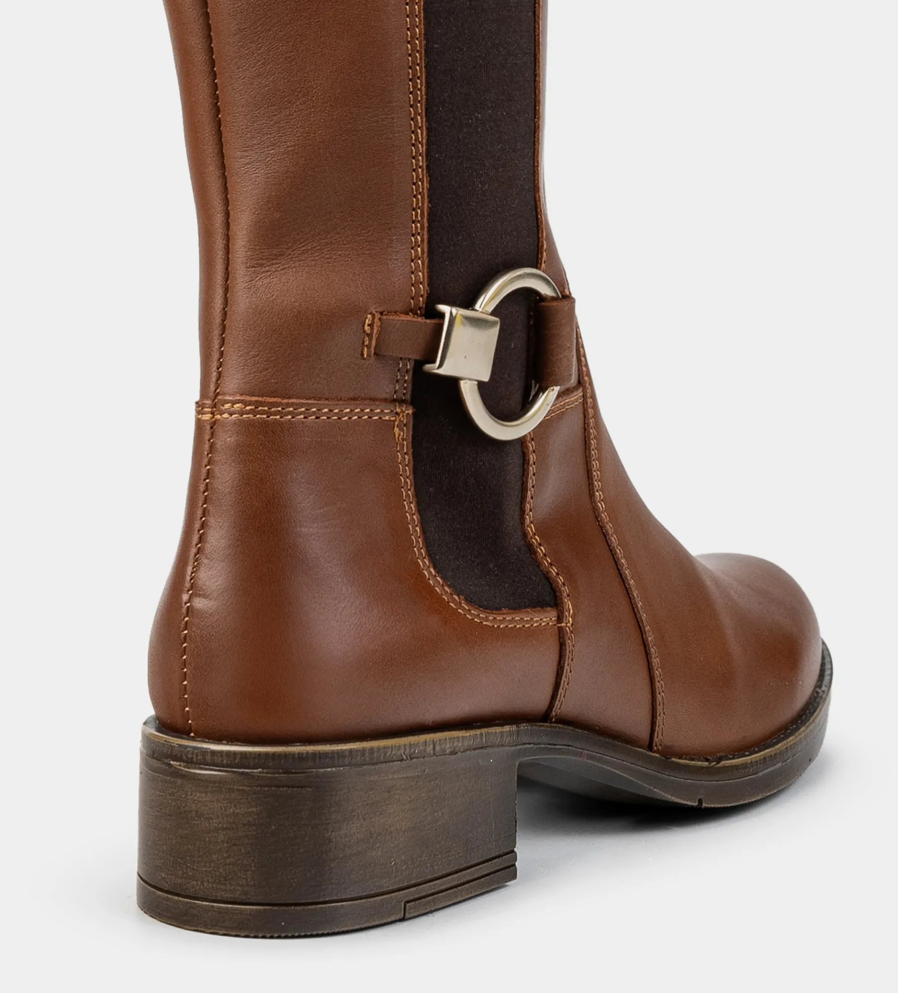 Sale HIGH-BOOTS HEBILLA ECUESTRE PIEL CAFÉ Mujer Botas Y Botines | Piel Auténtica
