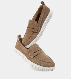 Sale MOCASÍN CASUAL PIEL BEIGE Mujer Flats Y Mocasines