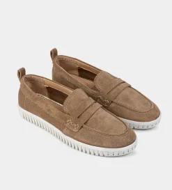 Sale MOCASÍN CASUAL PIEL BEIGE Mujer Flats Y Mocasines