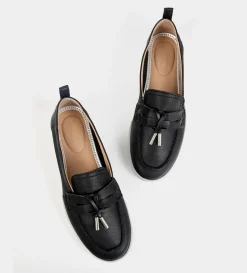 Outlet MOCASÍN CASUAL PIEL NEGRO Mujer Flats Y Mocasines