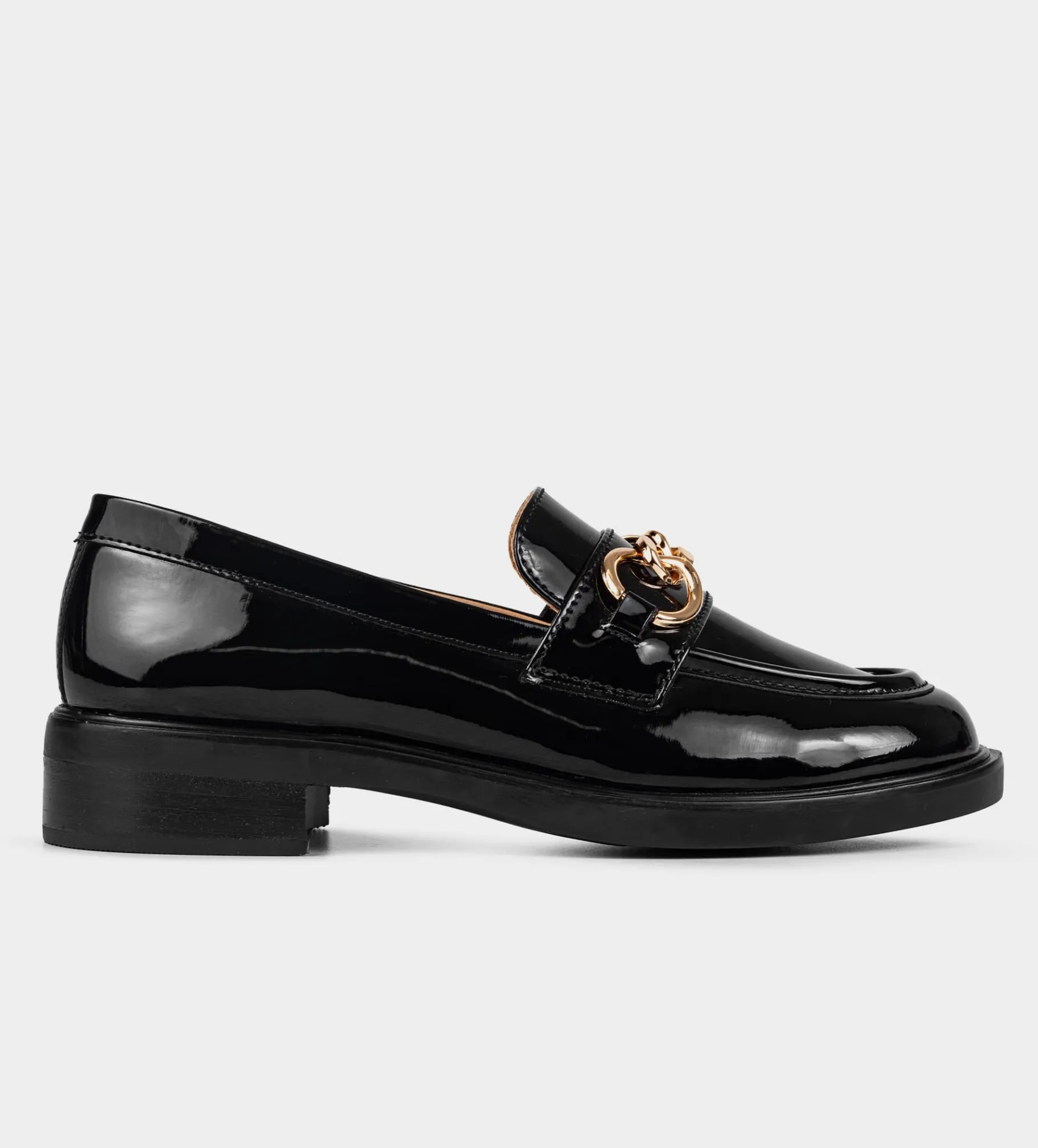 Best MOCASÍN HERRAJE CHAROL NEGRO Mujer Flats Y Mocasines