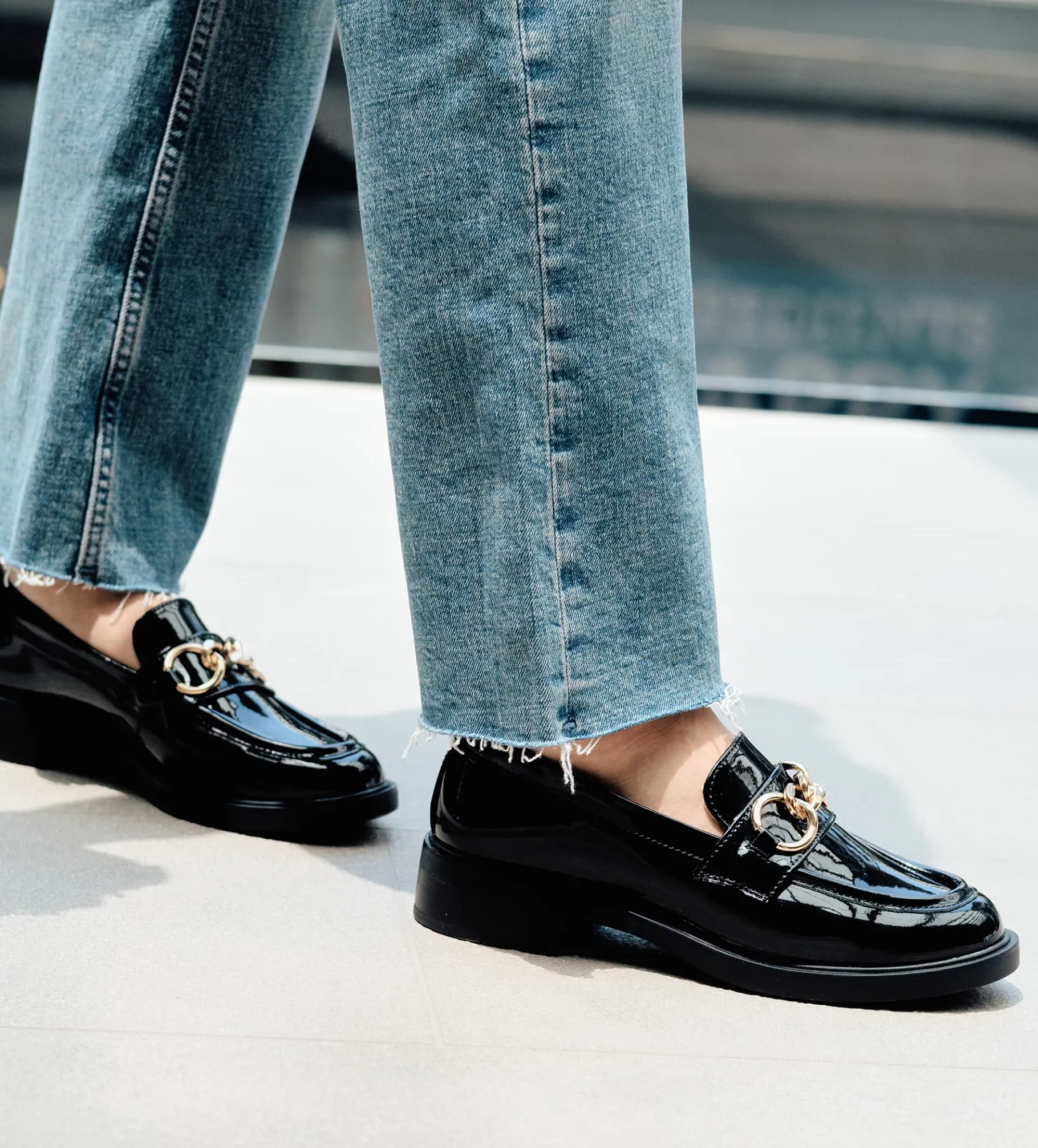 Best MOCASÍN HERRAJE CHAROL NEGRO Mujer Flats Y Mocasines