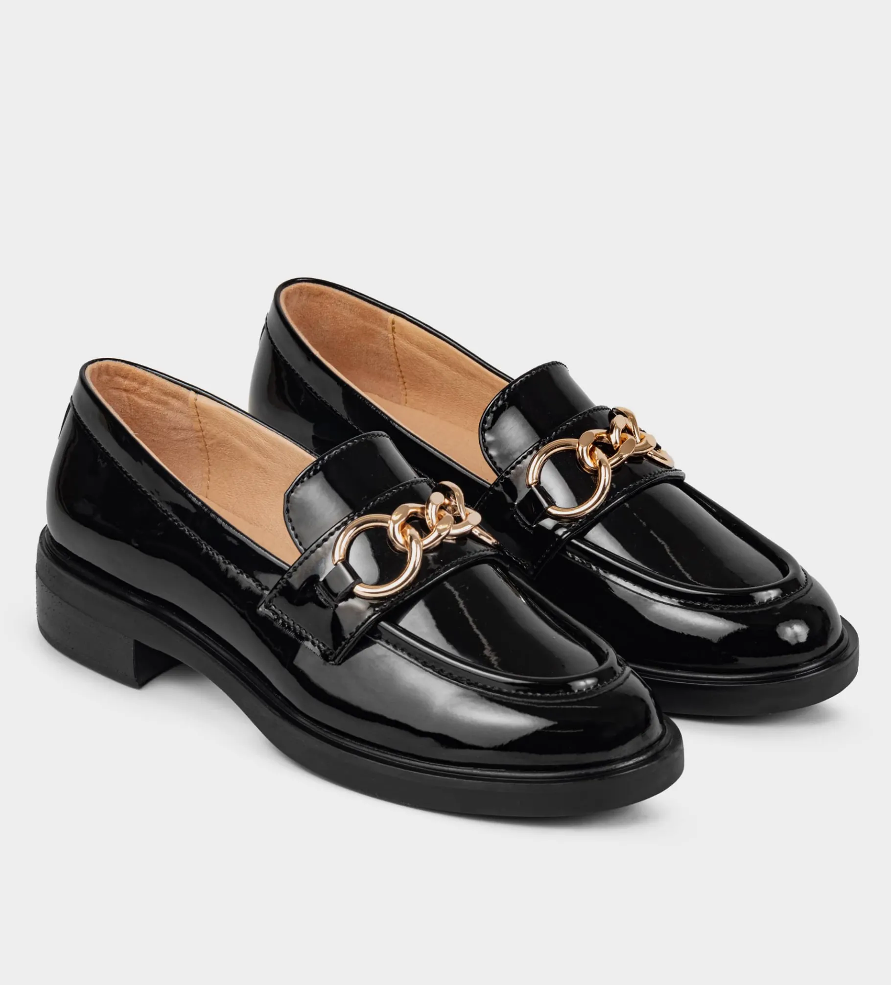Best MOCASÍN HERRAJE CHAROL NEGRO Mujer Flats Y Mocasines