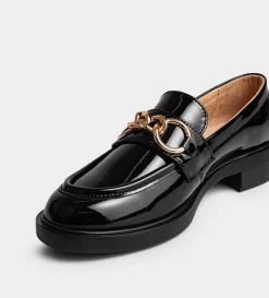 Best MOCASÍN HERRAJE CHAROL NEGRO Mujer Flats Y Mocasines