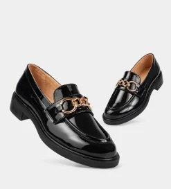 Best MOCASÍN HERRAJE CHAROL NEGRO Mujer Flats Y Mocasines