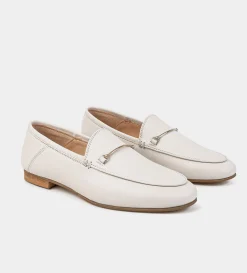 Best MOCASÍN HERRAJE PIEL BLANCO Mujer Piel Auténtica | Flats Y Mocasines
