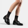 Clearance MOCASÍN MOÑO PIEL NEGRO Mujer Flats Y Mocasines | Piel Auténtica