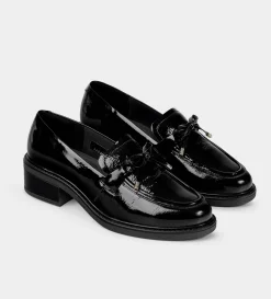 Clearance MOCASÍN MOÑO PIEL NEGRO Mujer Flats Y Mocasines | Piel Auténtica