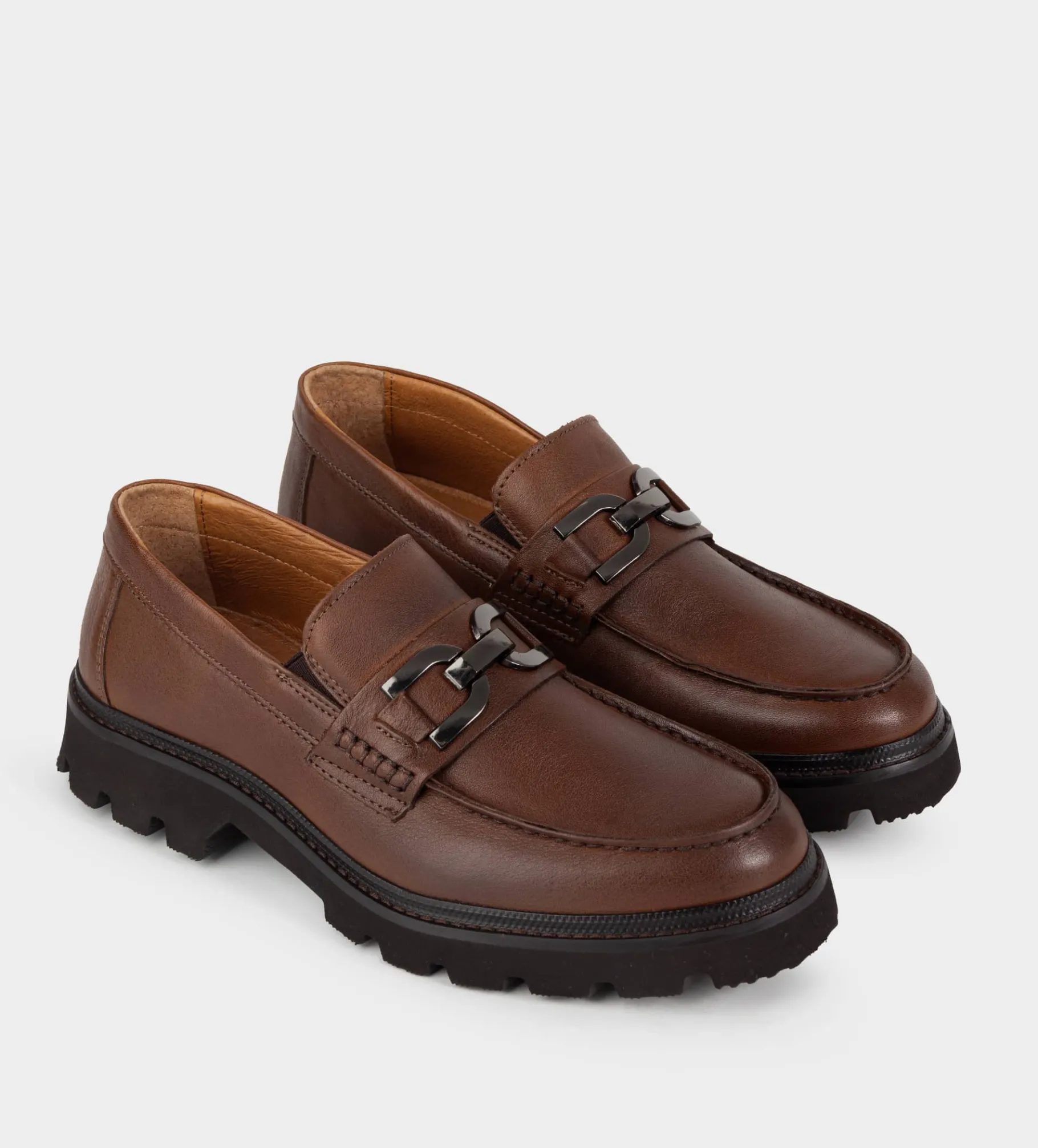 Discount MOCASÍN TRACK HERRAJE PIEL CAFÉ Hombre Mocasines