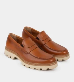Clearance MOCASÍN TRACK PIEL MIEL Hombre Mocasines