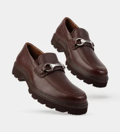 Fashion MOCASÍN TRACK PIEL TEXTURA CAFÉ Hombre Mocasines