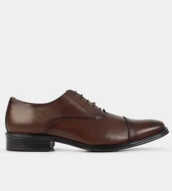 Discount OXFORD PUNTERA PIEL CAFÉ TABACO Hombre Vestir