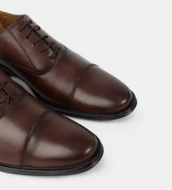 Discount OXFORD PUNTERA PIEL CAFÉ TABACO Hombre Vestir