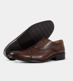 Discount OXFORD PUNTERA PIEL CAFÉ TABACO Hombre Vestir