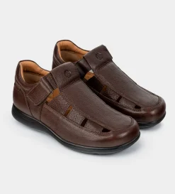 Discount SANDALIA CASUAL PIEL CAFÉ Hombre Sandalias