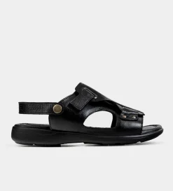 New SANDALIA CONFORT AJUSTABLE PIEL NEGRO Hombre Sandalias