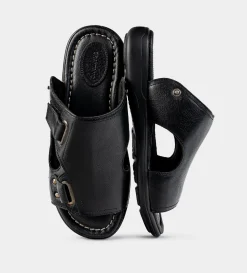 New SANDALIA CONFORT AJUSTABLE PIEL NEGRO Hombre Sandalias