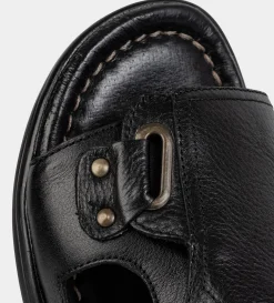 New SANDALIA CONFORT AJUSTABLE PIEL NEGRO Hombre Sandalias