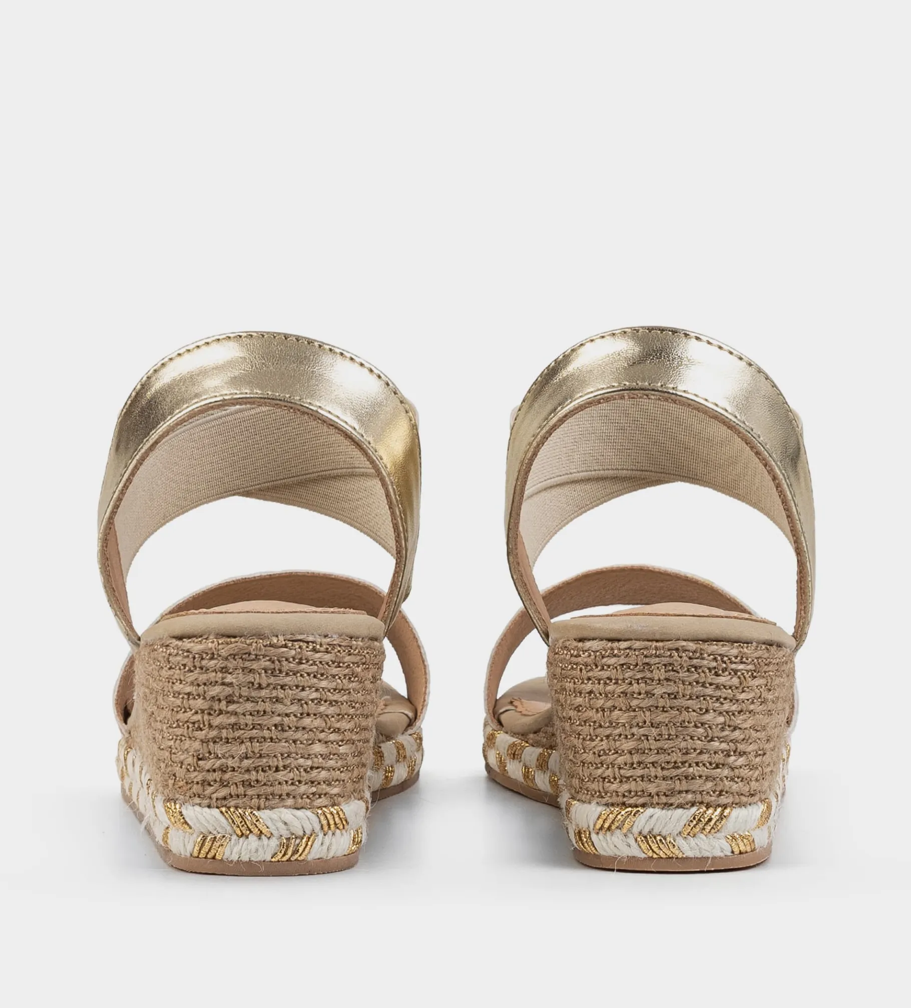 Fashion SANDALIA CONFORT CUÑA YUTE ORO Mujer Sandalias Y Plataformas
