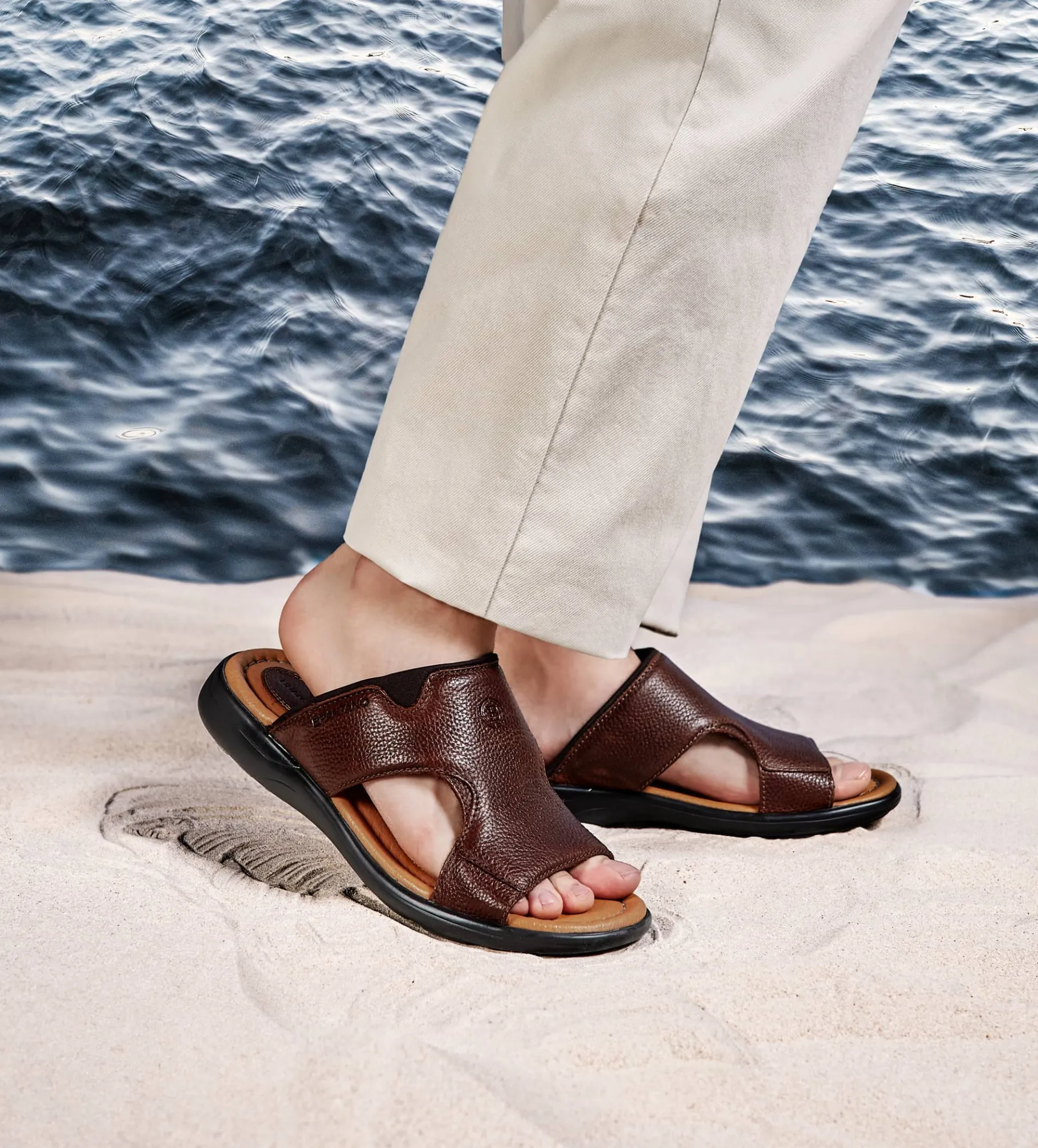 Hot SANDALIA CONFORT PIEL CAFÉ Hombre Sandalias