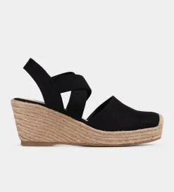 Clearance SANDALIA CUÑA ALPARGATA NEGRO Mujer Sandalias Y Plataformas