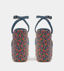 Sale SANDALIA CUÑA DENIM MULTICOLOR Mujer Sandalias Y Plataformas