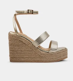 Discount SANDALIA CUÑA TIRAS ORO Mujer Sandalias Y Plataformas