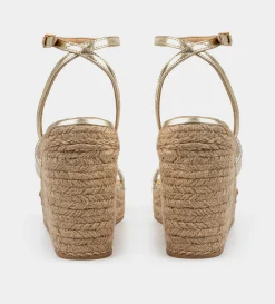 Discount SANDALIA CUÑA TIRAS ORO Mujer Sandalias Y Plataformas