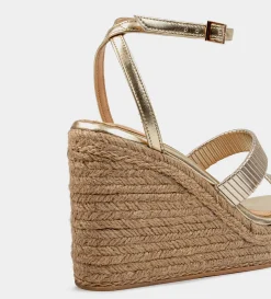 Discount SANDALIA CUÑA TIRAS ORO Mujer Sandalias Y Plataformas
