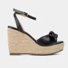 Sale SANDALIA CUÑA YUTE MOÑO NEGRO Mujer Sandalias Y Plataformas