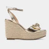 Online SANDALIA CUÑA YUTE MOÑO ORO Mujer Sandalias Y Plataformas