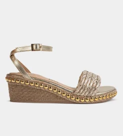 Clearance SANDALIA CUÑA YUTE ORO Mujer Sandalias Y Plataformas