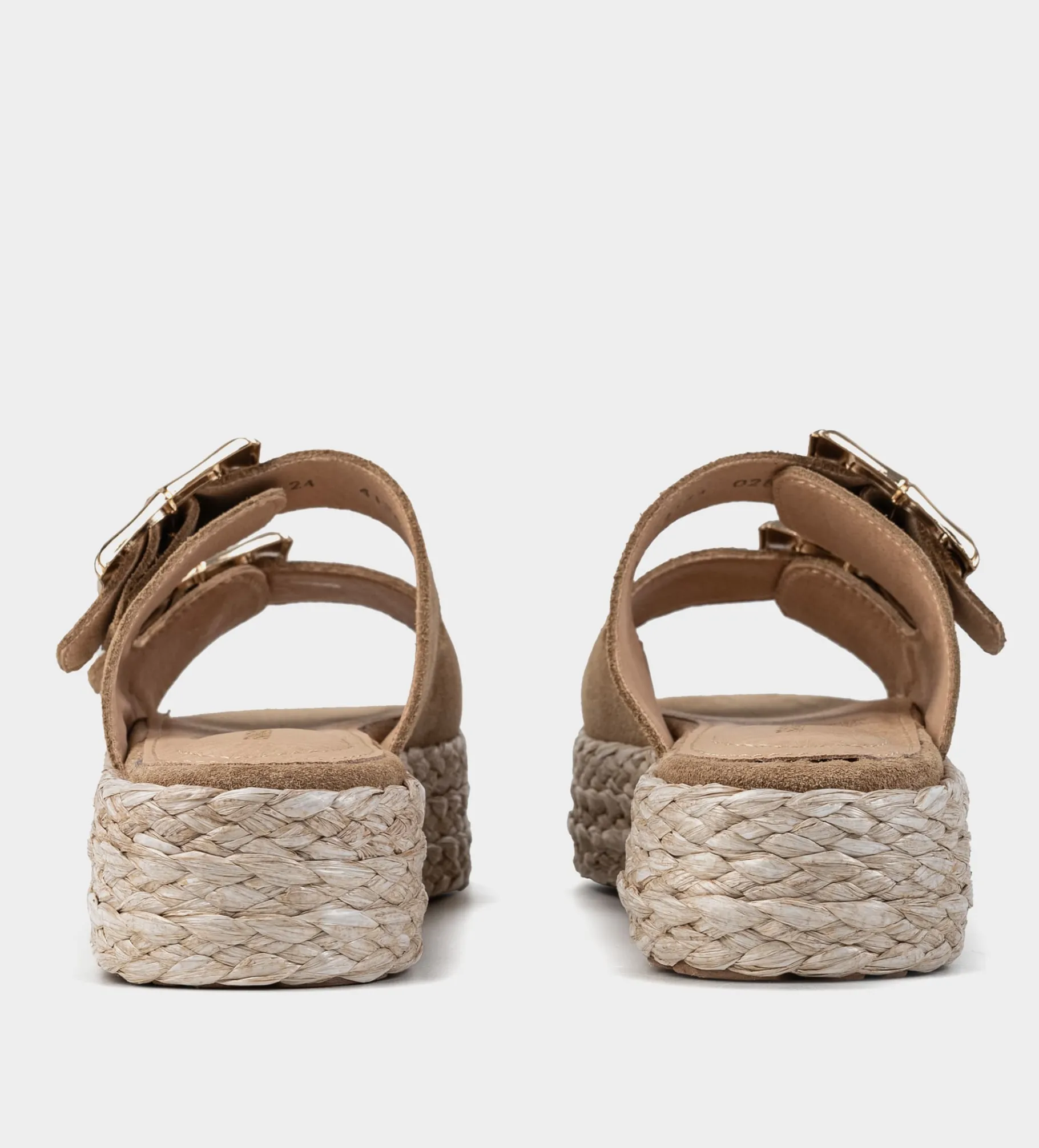 Clearance SANDALIA DOBLE HEBILLA GAMUZA CAMEL Mujer Sandalias Y Plataformas