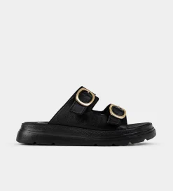Discount SANDALIA FLAT HEBILLAS NEGRO Mujer Sandalias Y Plataformas