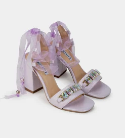 Best SANDALIA LAZO SATIN CRISTALES LILA Mujer Fiesta | Sandalias Y Plataformas