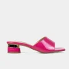 Fashion SANDALIA MULE TACÓN BAJO CHAROL ROSA Mujer Sandalias Y Plataformas