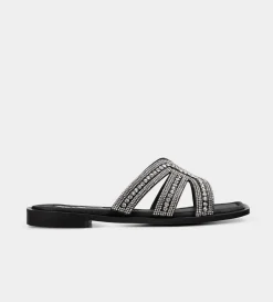 Best SANDALIA PLANA BRILLOS NEGRO Mujer Sandalias Y Plataformas