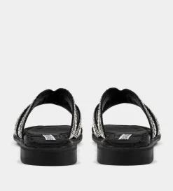 Best SANDALIA PLANA BRILLOS NEGRO Mujer Sandalias Y Plataformas