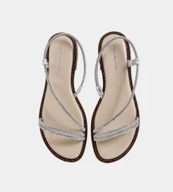 Sale SANDALIA PLANA TIRAS PLATA Mujer Sandalias Y Plataformas