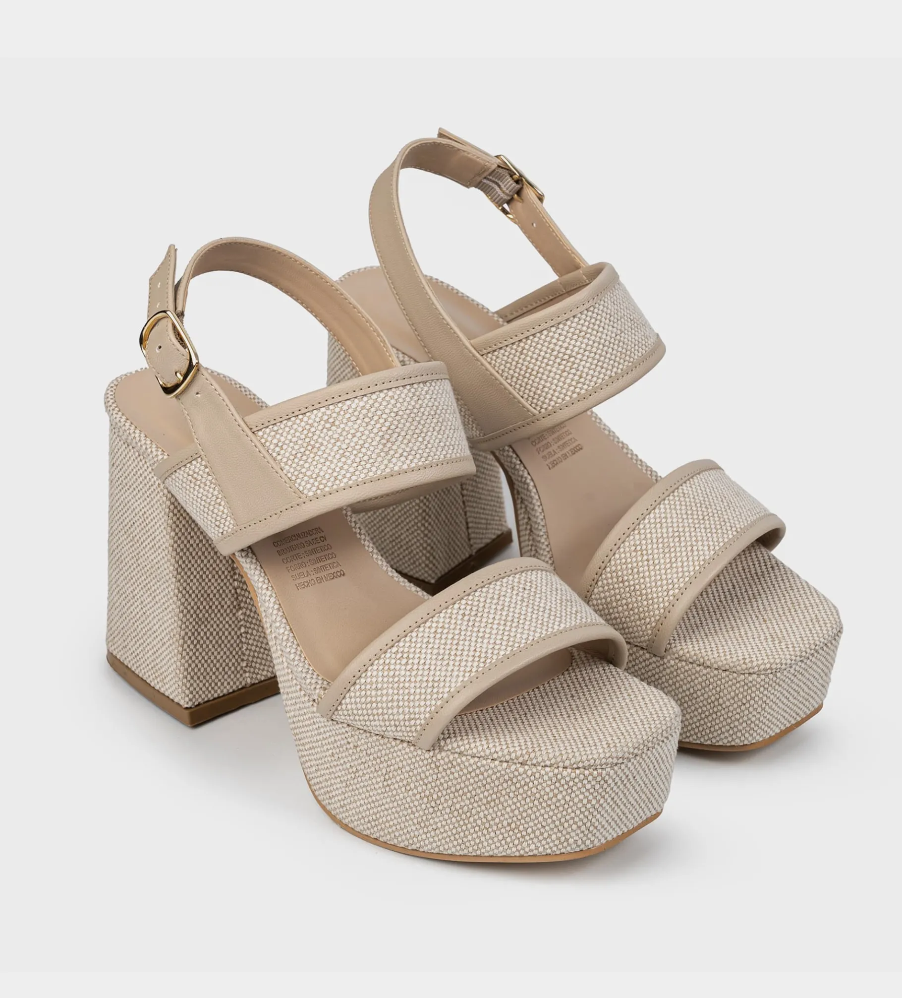 Hot SANDALIA PLATAFORMA ALTA TEXTIL BEIGE Mujer Sandalias Y Plataformas