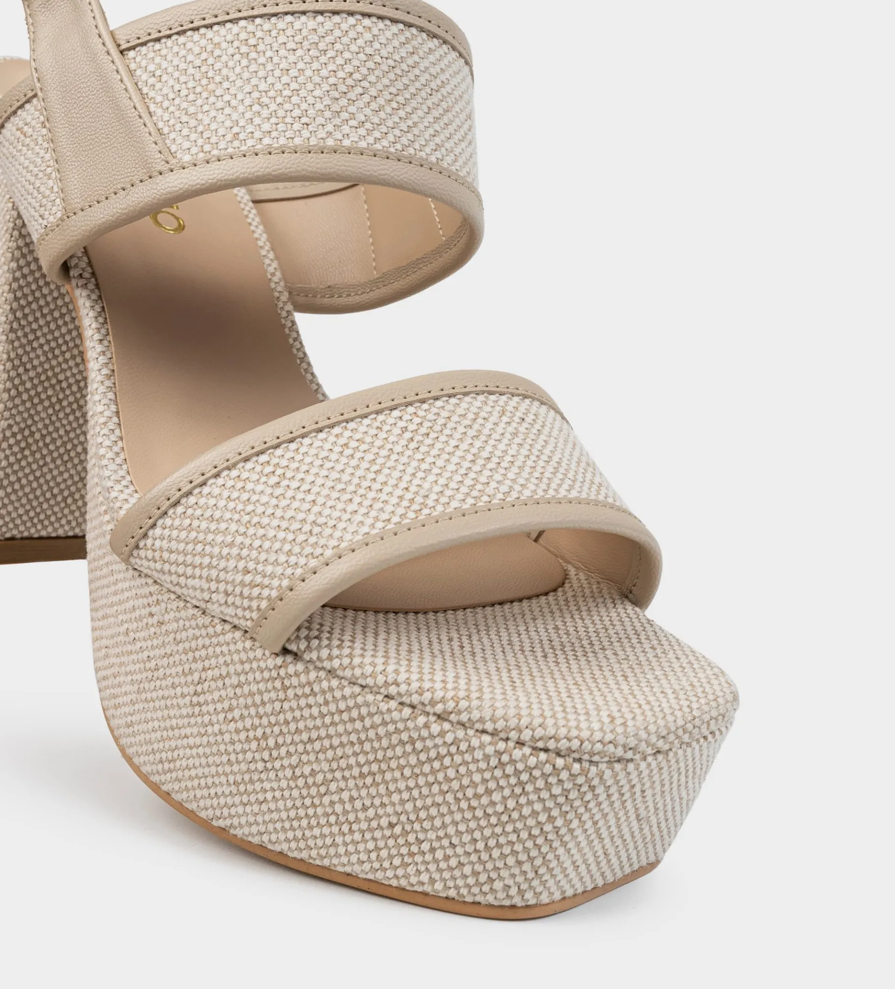 Hot SANDALIA PLATAFORMA ALTA TEXTIL BEIGE Mujer Sandalias Y Plataformas