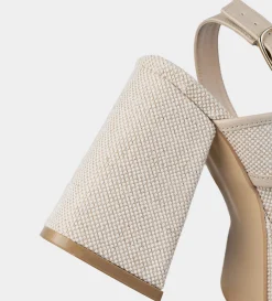 Hot SANDALIA PLATAFORMA ALTA TEXTIL BEIGE Mujer Sandalias Y Plataformas